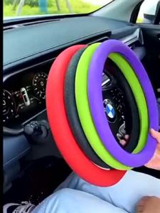 Universal Car Steering Wheel Silicone Cover Soft Wear-resistant Non-slip Steering Wheel Protective Case Car Accessories
