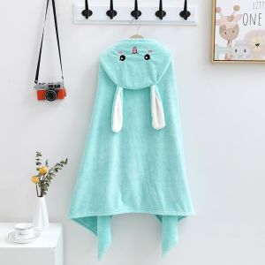 Thickened Coral Fleece Bath Towel Baby Bath Robe Childrens Hooded Cloak Absorbent Cartoon Towel for Babies to Wear Or Wrap