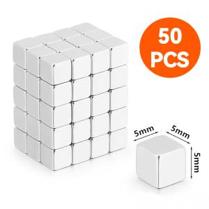 50/100 Pcs Small Square Magnetic Cubes Strong Mini Magnets for Fridge Whiteboard Craft Projects 5x5x5mm Size