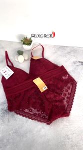 Tally 7338 BH - Bra Set CD Wanita | Busa Tipis Cup A - B | Tanpa Kawat | Kait 2 | Size 34 - 38 | Free Size