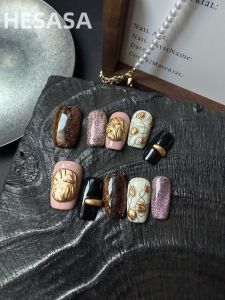 Hand-Painted Cat Eye Design Wearable Nail Art White And Beautiful Pure Handmade Dream Wisteria Purple Series from Mainland China