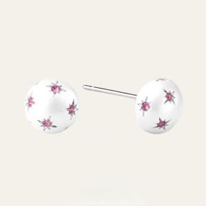 Silver Diamond Embedded Starburst Earrings Unique Design Simple Luxury Fashionable Versatile New Model Jewelry Ear Jewelry