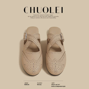 CHUOLEI | Spring Vintage Cross-Strap Loafers Black