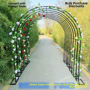 QIUZHISE | Arch Design Climbing Plant Support Iron Flower Stand