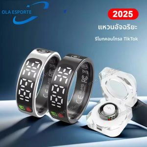 แหวนสมาร์ทพร้อมจอแสดงผล เลื่อนท่าทาง Tiktok วิดีโอการตรวจสอบสุขภาพ IP68 และ 5ATM กันน้ำแหวนสมาร์ทสำหรับผู้ชายผู้หญิงแหวน