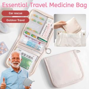 [Travel Essential] Portable Medicine Storage Bag First Aid Kit Outdoor Household Medicine Pill Organizer