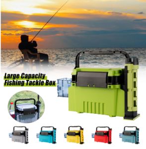 Qaao Large Capacity Fishing Tackle Box Portable Fishing Lures Hook Holder Anti Slip Grip for Fishing Gear Storage Case Accessories