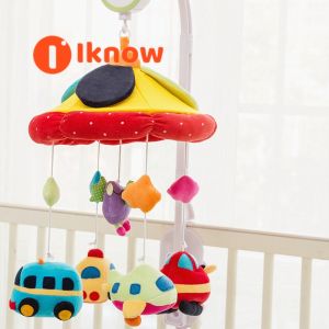 Tôi Biết đáng yêu hoạt hình cho bé chuông cũi vải nhung mềm mại xoay gió Chime đồ chơi cho trẻ sơ sinh (0-36 tháng)