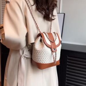 BJ66282 - WHITE/BROWN/BLACK TAS RANSEL BACKPACK PUNGGUNG WANITA BEST SELLER FASHION IMPORT MODIS ELEGAN TERMURAH TERLARIS TERBARU BAGSTORE JAKARTA TAS BATAM ZCJ6282