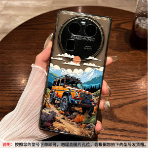Oppo Findx9 Phone Case Full Cover Transparent Soft Silicone Protective Shockproof Cover for Mercedes-Benz Off-Road Car