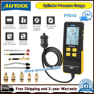 【New Version】AUTOOL PT610 Cylinder Pressure Gauge Digital Display 0-426 PSI 29 Bar °C ℉Data Saving High Accuracy for Automotive Motorcycle