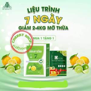 Kẹo Dẻo Chanh giảm mỡ tặng Detox hộp 7viên