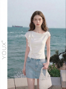 YOUXIANG | Áo Thun Thời Trang Dễ Thương Dáng Trễ Vai