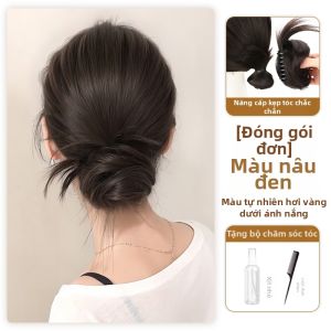 JIUQI | Mái tóc giả kẹp vào thực tế Tóc búi Dải băng đầu