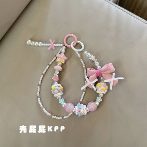 ห้อยกระเป๋าโบว์ผีเสื้อสีชมพูสำหรับฤดูใบไม้ผลิและฤดูร้อน ลูกปัดตกแต่งกระเป๋าหนังสือสไตล์เกาหลี INS สำหรับเด็กผู้หญิง