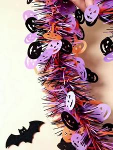 (5 Meters/roll) Halloween Ribbon Spider Bat Decoration Background Wall with Atmosphere
