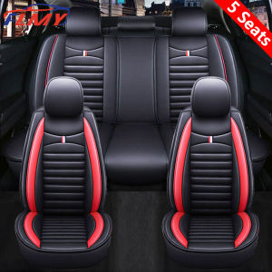 Toyota Special Seat Covers Premium Waterproof Leather Cushion Toyota Accessories For Vios Hilux Corolla Raize Rush Camry Yaris Innova Rav4 Auto Interior Protector Full Set (Leather & ice silk)