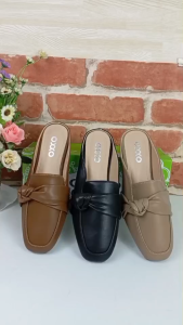 OXXO รองเท้าแฟชั่นหน้าสวมหัวตัด เปิดด้านหลัง หนังนิ่ม พี้นนุ่มน้ำหนักเบา สูง1.5นิ้ว ขนาดปกติ X82092