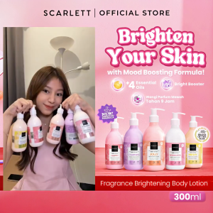 Scarlett Brightening Body Lotion 300ml - Lotion Scarlett - Tersedia 6 Varian - Lotion Pencerah Kulit - Ratu Kosmetik Online