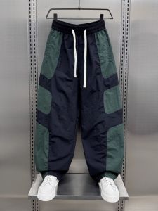 Quần Thể Thao Nam Cỡ Lớn Phong Cách Hong Kong Mùa Hè Màu Khối Quần Dài Thường Ngày Thoáng Khí Quần Dài Ống Đứng