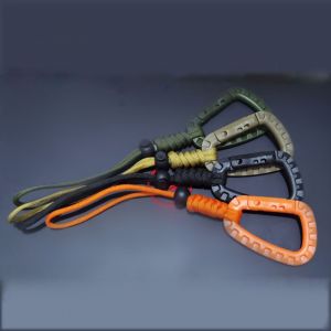 Lure Elastic Woven Fishing Line Lanyard Anti-Lost Anti-Drop Wrist Strap Climbing Button Carabiner Hook Fishing Box Accessories Outdoor Camping