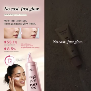 medicube Collagen Glow Sun Cream | SPF 50 Broad Spectrum Face Sunscreen | Lightweight Non-Sticky Hydrating