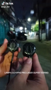 Lampu Tembak Laser Gun LED D2 Mini Kipas + driver/modul balas Warna Putih Kuning Jauh Dekat