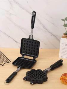 Home Use Gas Stove Waffle Cake Bread Baking Pan Double Side Non-Stick Pot Baking Grid Cake Machine Aluminum Alloy Material