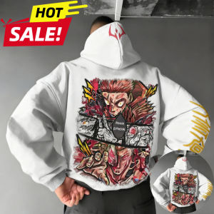 Bandai | Jujutsu Kaisen Itadori Yuji Harajuku Streetwear Men Vintage Hoodie Winter Women Oversized Hooded Sweatshirt Long Sleeve Top Y2k