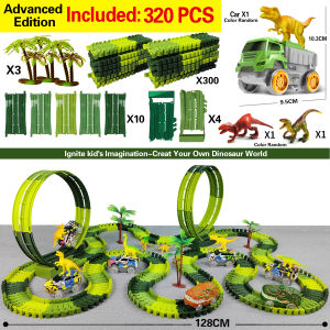 Children Electric Track Toy Car Dinosaur Car Kids Educational Toys Track Car Train Toys for Children Birthday Gift