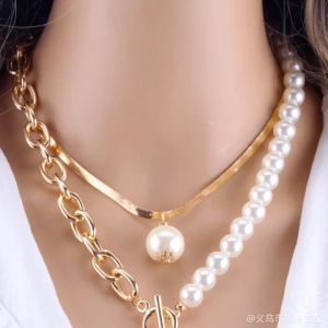 [HCM]Vòng Cổ Nữ Titan  Đính Ngọc Trai Đeo Ôm Cổ Cá Tính Thời Trang Âu Mỹ VCRAN2