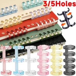 5Holes Loose-leaf DIY Binding Strip Ring Plastic Binder Detachable School Supplies Buckle Stationery Durable Plastic Binders For Easy Organization Essential For Office Use Open Ring Binders With Holes Multiple Colors To Choose From Diy Plastic Coil Binder
