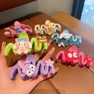 คลิปผมซานริโอการ์ตูนสตรอเบอร์รี่หมีคลื่นคลิปผมหวานสไตล์เจ้าหญิงสำหรับผู้หญิง