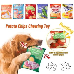 Dog Toys Crisps Chips Stuffed Pillow Training Bite-resistant Pets Squeaky Chew Toy Sounding Paper Toys