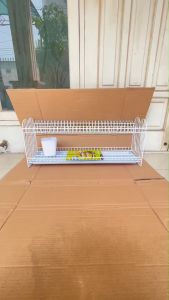 Rak Dapur Multifungsi Bentuk H Putih 2 Tingkat dengan Penahan Piring - PT 85 H + T