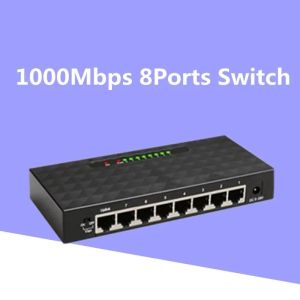 KuWFi 8 Ports 1000Mbps Gigabit Network Switch Smart Switcher High Performance RJ45 Hub Lan Internet Splitter Plug and Play