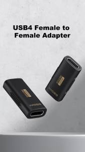 Hagibis | Hagibis USB C Female to USB C Female Adapter 80Gbps 240W USB4 Dual Female Extension Cable Converter for Thunderbolt 5/4 Laptop