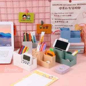 Kệ Nhựa Đa Năng Đựng Đồ Dùng Học Tập Đồ Trang Điểm Có Giá Đỡ Điện Thoại