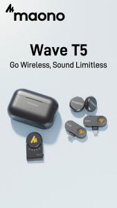Maono T5 Wireless Lavalier Microphone Noise Cancelling Microphone with Maono Link App for Smart PhoneVloggingLive Streaming