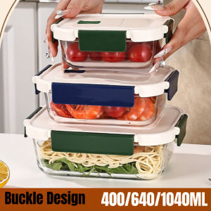 Lunch Box Microwave Oven Heat-Resistant Glass Fresh-Keeping 400ml/640ml/1040ml Bento Box Lunch Box