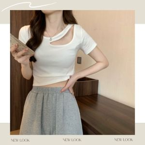 QJshop เสื้อยืดครอปแขนสั้น เสื้อยืดสายฝอ สุดเซ็กซี่ ใส่สบายเหมาะกับทุกการแต่งตัว ทุกสภาพอากาศ ไม่ว่าจะใส่กับชุดไหนก็ดูดี ปังปุริเย่🐱