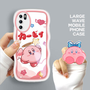 (ฟรีผู้ถือ) Hontinga ปลอกกรณีสำหรับ OPPO A16S A16 A17K A17 OPPOa17 Oppoa16กรณีใสกรณีอะนิเมะ Kirby Soft ซิลิโคนกันกระแทกกรณียางกลับฝาครอบโทรศัพท์ Softcase สำหรับหญิง