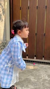 Baju Dress Tunik Valencia Anak Perempuan Model Terbaru dengan Motif Kotak x Brukat - Fashion