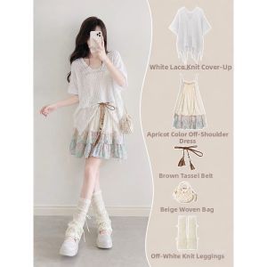 YNY | Elegant Hollow Out Dress for Women 2 Piece Set