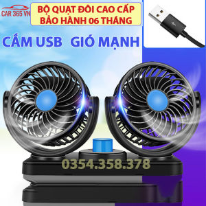 Quạt Đơn - Đôi mini cắm đầu USB 5V 12v 24v Cao Cấp xoay 360 tiện ích trên ô tô xe hơi bàn làm việc tiện lợi mọi nơi - Bảo Hành 06 Tháng