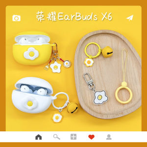 Cute Egg Shape Silicone Protective Case for Huawei Honor Earbuds X6 Bluetooth Headphones Soft Shell Cartoon Style Digital Accessories