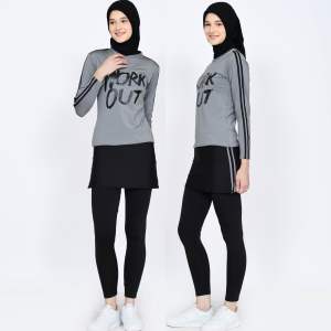 Setelan Baju Senam Olahraga Zumba Legging Rok Span