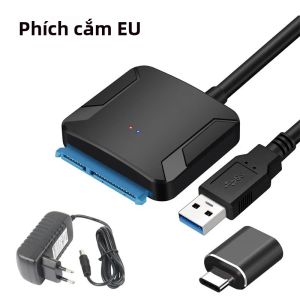 Cáp Chuyển Đổi SATA III Sang USB 3.0 Cho Ổ Cứng SSD HDD 2.5/3.5 Inch Với Hỗ Trợ UASP Và Bộ Chuyển Đổi Nguồn 12V