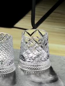 1PCS Rotating Whisky Glasses with Glass Base 360 Rotate Degrees Crystal Rum Glass for Cocktail Whisky Unique Party Gift for Men