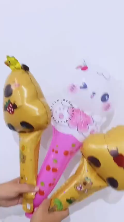 Balon Foil Pentungan Tongkat Gambar Kartun Ballon Pentungan Tangan Balon Pesta Dekorasi Ulang Tahun Satuan Perlengkapan Pesta HM